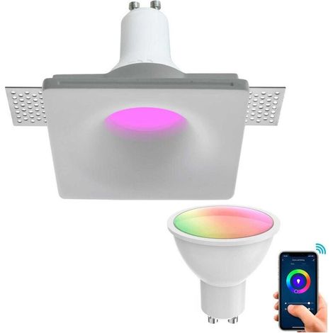 Vtizikl Faretto Smart Gesso Led Gu10 Wifi Incasso Quadrato Scomparsa Rgb Cct Alexa Google - (1/4)