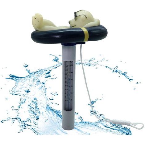 Thermomètre de Piscine Flottant - Thermomètre Flottant pour Piscine Lecture Facile Flottante Thermomètre de température de l'eau Chocs, thermomètre de Tube de Piscine léger (1/4)