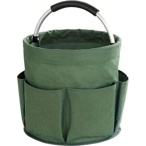 Cestino portaoggetti, cestino da picnic, cestino per prodotti per la pulizia, portatile, secchio multifunzionale per la pulizia, 28 x 28 cm, pieghevole, con 6 scomparti (1/5)