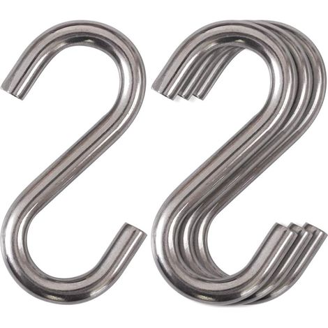 4er-Pack robuste S-Haken aus Edelstahl 304, S-Haken für Hängematten, Schaukeln, Allzweckhaken in Industriequalität