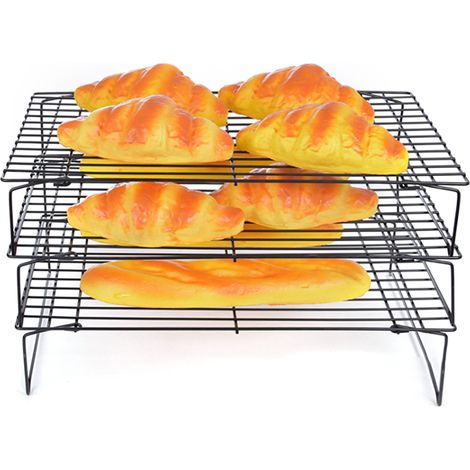 Grille de refroidissement pliable à 3 niveaux - Ustensiles de pâtisserie - Support à gâteaux - Barbecue - Fournitures ménagères (1/5)