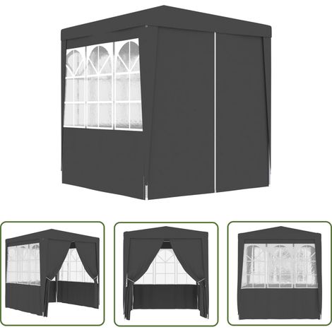 The Living Store Tente de réception et parois latérales 2x2 m Anthracite 90 g/m² - Tente De Réception - Abri Jardin - Gazebo - Parasol - Auvent (1/5)