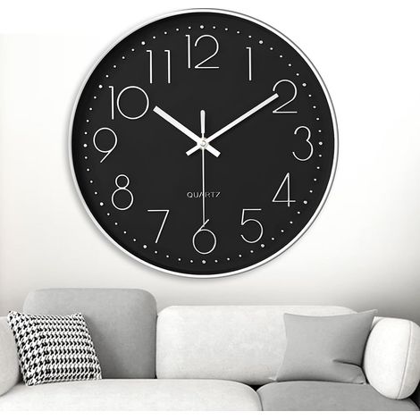 Horloge Murale Silencieuse, 20 cm Pendules Murales Décorative Ronde, Murale Facile à Lire, Horloge Murale à Quartz pour Maison, Cuisine, Bureau (1/5)