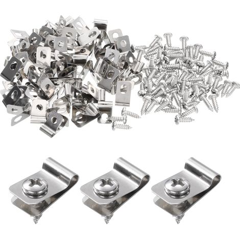 100pcs 0.12" Pince de Fixation pour Clôture Grillage avec 100 vis (1/5)