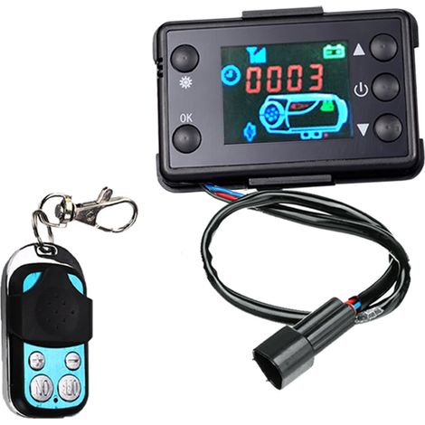 Contrôleur Télécommandé Pour Chauffage Stationnaire - Écran LCD - 12 V / 24 V - Plage De Température -40 °C À 40 °C - Compatible Chauffages Air 2 kW À 8 kW - 1 Pièce (1/5)