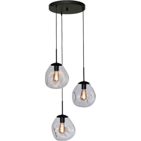 Lampe suspendue Lava 3x verre transparent Ø 24cm - 2762-05-35-3-00-61 (1/3)