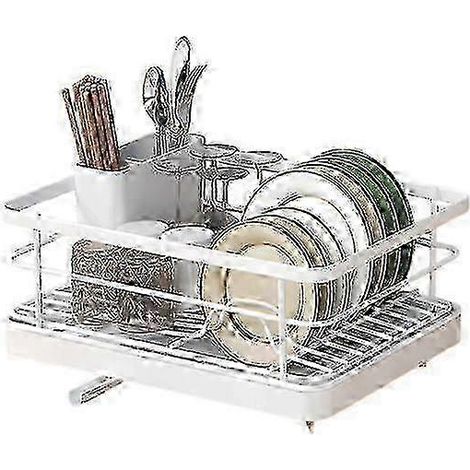 Égouttoir à vaisselle compact avec égouttoir automatique pour appartements, blanc (1/5)