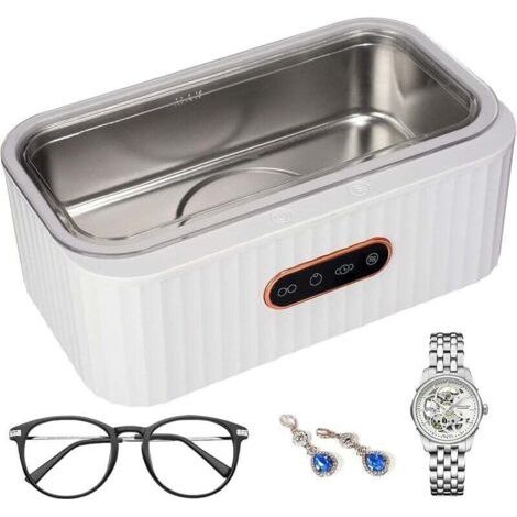 Nettoyeur à Ultrasons 400ML, 45KHz Machine de Nettoyage à Ultrasons Professionnel, avec 4 Modes de Nettoyage,Fonction Tactile, Bac Ultrasons en Acier Inoxydable pour Bijoux, Bague, Lunettes