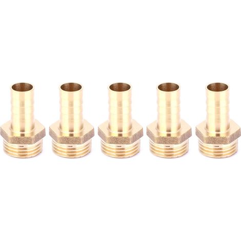 5 raccords en laiton filetés mâles G1/2, connecteurs à barbelures 12mm pour gaz et liquide (1/5)