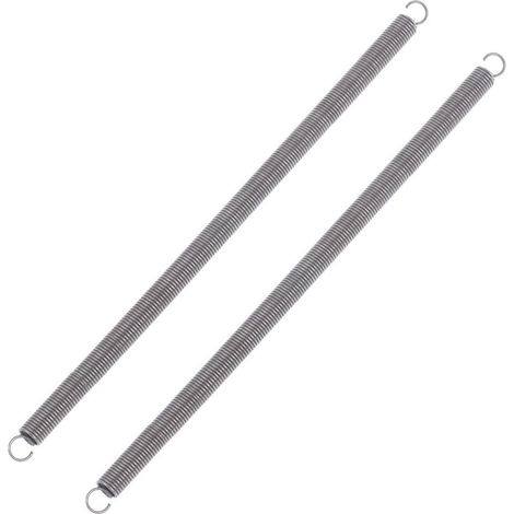 2 Pièces - Ressort De Traction - Acier Inoxydable 304 - Avec Crochets Intégrés - Pour Fixation Mécanique - Argenté - 20x1cm