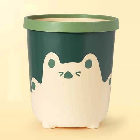 Poubelle Mignonne Ours Motif Grande Capacité pour Salle de Bain Chambre Cuisine Salon Jaune