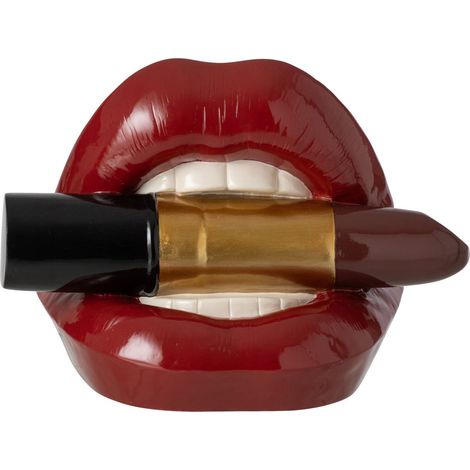 Decorazione Labbra Rossetto Poliresina Rosso Natale 33cm 1.8kg