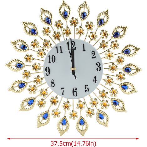 Europäische Wanduhr aus Eisen in Blumenform, Diamant-Hängeuhr (1/5)