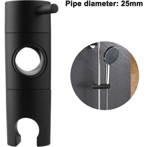 Support de pommeau de douche réglable pour barre coulissante, support de support de tête de rail pour barre coulissante pince de remplacement de salle de bain rotation à 360 degrés (1/5)