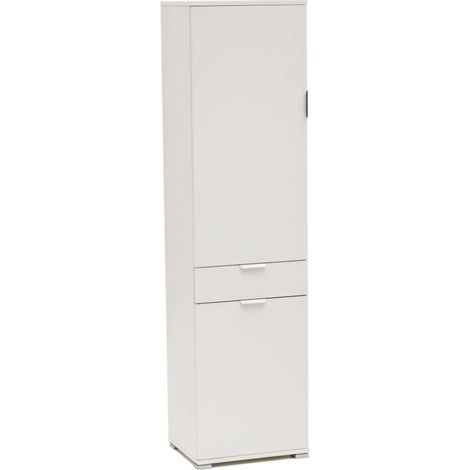 ARMADIO BASIC CON 2 ANTE E 1 CASSETTO BIANCO 45 X 38 X H174 CM (1/4)