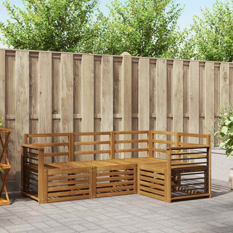 Sofagarnituren 4 pcs Natur Massivholz Akazie (1/5)