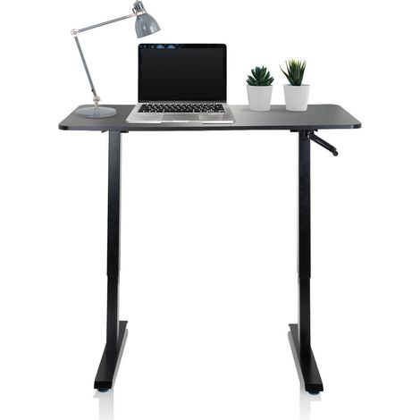 Schreibtisch STAND CR 120 x 60 manuell höhenverstellbar schwarz hjh OFFICE (1/5)