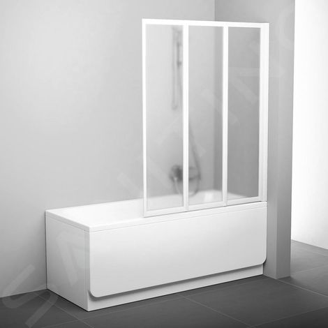 Ravak Supernova - Paroi de baignoire pliante en trois parties VS3 130, 1296x1400 mm, blanc/Grape 795V0100ZG (1/3)