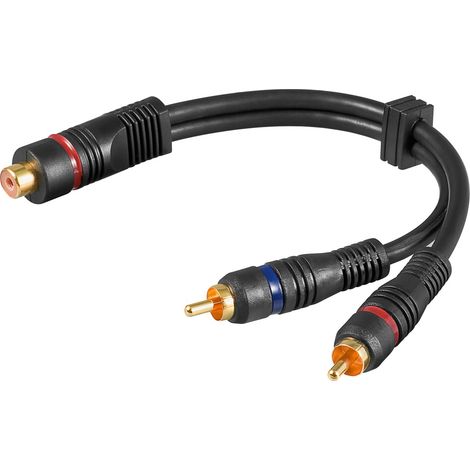 Goobay 50375 cable de audio 0,2 m RCA 2 x RCA Negro (1/5)