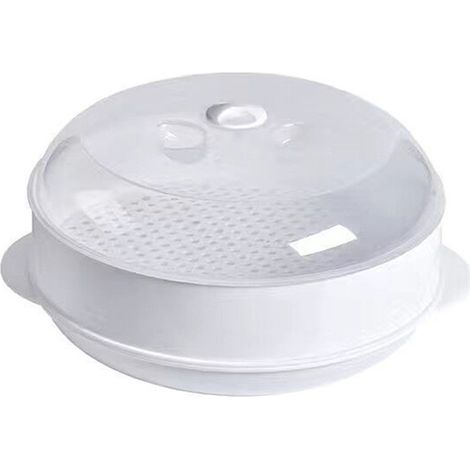 Panier vapeur - Poêle vapeur - Cuisson saine au micro-ondes - 1 pièce - Familles - Blanc (1/5)