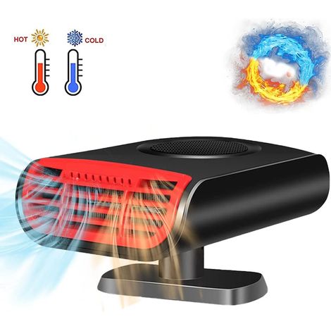 Chauffage de voiture, ventilateur de voiture portable 2 en 1 avec chauffage et refroidissement dégivreur de chauffage de camionnette de voiture d'hiver pour pare-brise 12V 150W