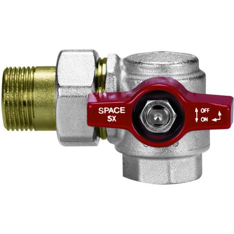 VALVOLA A SFERA A SQUADRA IN OTTONE CON VERSO SINISTRO A PRESA FRONTALE MODELLO SPACE - 1  - EFF