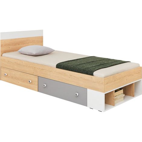Cama Tesmonu 113 , Individuales, 90x200, Aglomerado laminado, Somieres, 94x204x80cm
