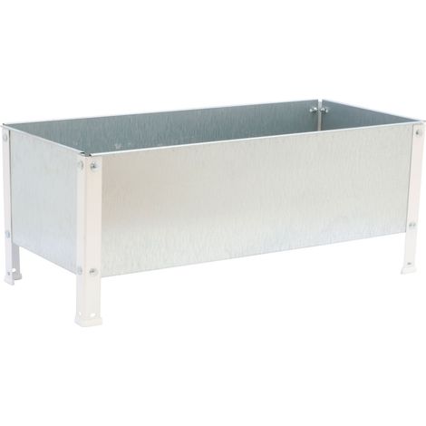 Macetero metálico SIMON GARDEN (41x90x40cm) BLANCO Y GALVANIZADO