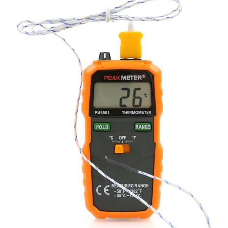 KZQ – Thermomètre numérique type K avec sonde thermocouple – Plage de mesure -50℃ à 750℃ – Écran LCD – Indication batterie faible (1/4)