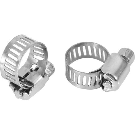 50 colliers de serrage en acier inoxydable pour tuyau flexible et conduite de carburant, 10-16 mm (1/5)