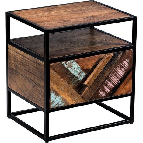 Chevet bois et métal 45cm RITA Kayu Intérieur - 45x35x48 cm - Kayu Meuble (1/5)