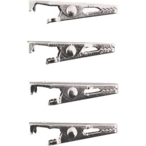 RAYHER - 4 PEZZI - GRAFETTA FORMA COCCODRILLO 39MM - COLORE PLATINO