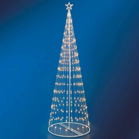 TrAdE Shop Traesio - Albero Di Natale Luminoso Bianco Caldo 394 Led 300cm Decorazione Per Esterno - (1/2)