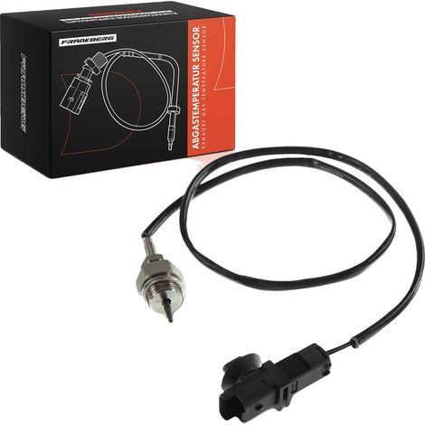 Sensor de temperatura, cable de 850 mm de longitud, rosca M12x1.25, 2 contactos de conector, conector de color negro, llave de 14 mm. (1/5)