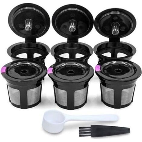 Le paquet de 6 dosettes de café vides est réutilisable et rechargeable et convient à la plupart des cafetières Keurig 1.0 et 2.0. (1/5)