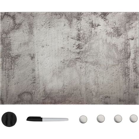 Tableau noir magnétique mural en verre 50x30 cm – Verre trempé de sécurité – Effaçable à sec – Fixation murale incluse (1/5)
