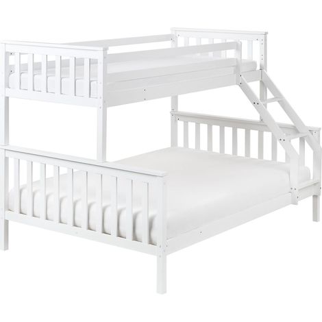 Lit Superposé Simple et Double en Hauteur en Bois de Pin 90/140 x 200 cm Meuble Chambre Blanc Bierne (1/5)