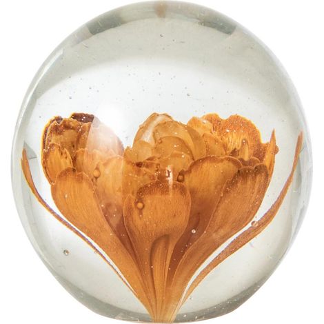 Presse-Papier Fleurs en Verre "Sacha" 8cm Bronze