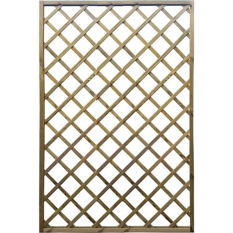 Grigliato diagonale conifera impregnato per giardino 100x180 cm - Maglia 9x9 cm