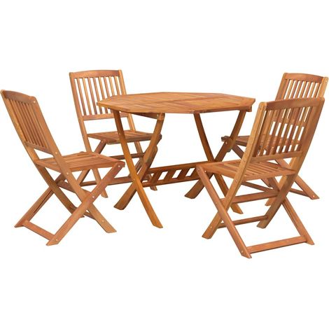 5 Piece Garden Dining Set Solid Wood Acacia vidaXL