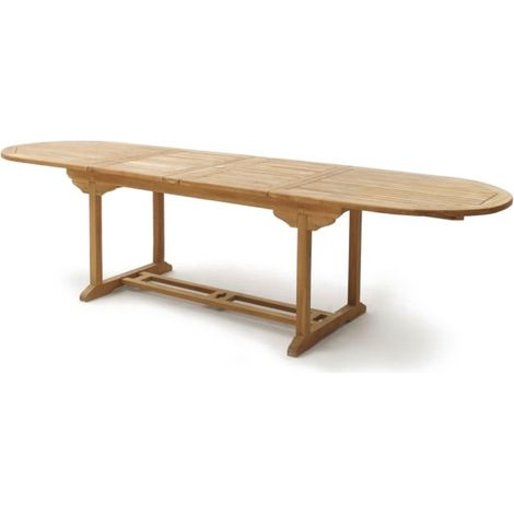 Set di mobili da giardino in teak massiccio per 10-12 persone - Tavolo ovale + 8 sedie + 2 poltrone KAJANG