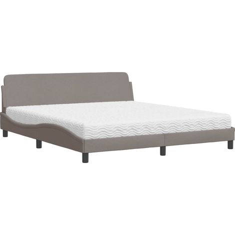 Maison Exclusive - Letto con Materasso Dover Tortora 180x200 cm in Tessuto