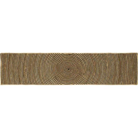 Teppich Natürlich und Schwarz 60 x 300 cm Jute