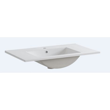 Vasque en céramique Lava - 46 x 81 x 17 cm - Blanc - Livraison gratuite (1/2)