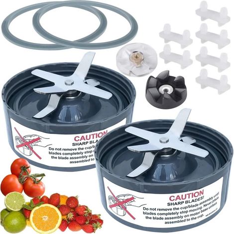Applicable Compatible avec NutriBullet 600W 900W, pièces de lame de mélangeur, y compris joint de lame d'extraction, tampon de choc et engrenage (1/5)