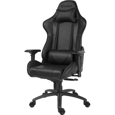 Paracon Knight Pro Fauteuil de gamer avec oreiller cervical et soutien lombaire, noir.