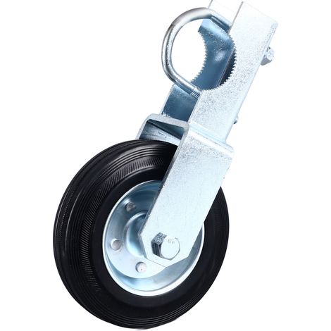Roulette pour portail de 15 cm, capacité de charge de 227 kg, roue robuste pour portail de clôture à mailles losangées, adaptée aux tubes ronds de 4,1 à 5 cm (1/5)