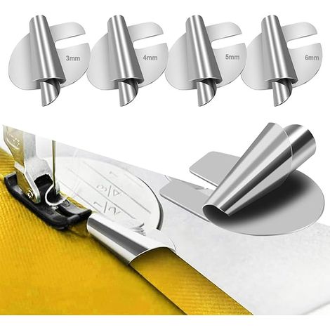 Lntyq 4 Accessoires Couture pour Machines à Coudre Pied Presseur Ourlet Roulé pour La Maison Convient Convient à Une Large Gamme De Machines Accessoires pour Machines à Coudre Pied-de-biche à Ourlet r