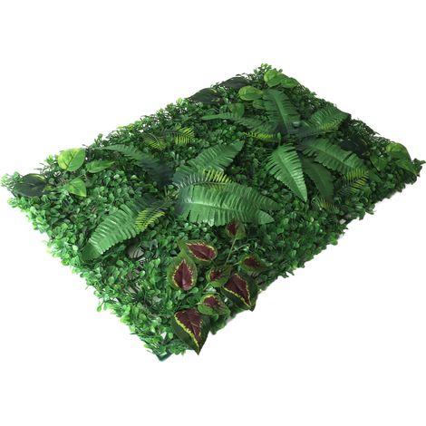 Panneau de Mur en Plantes Artificielles, Verdure en Tissu pour Décoration Intérieure et Extérieure, Type 3 (1/5)