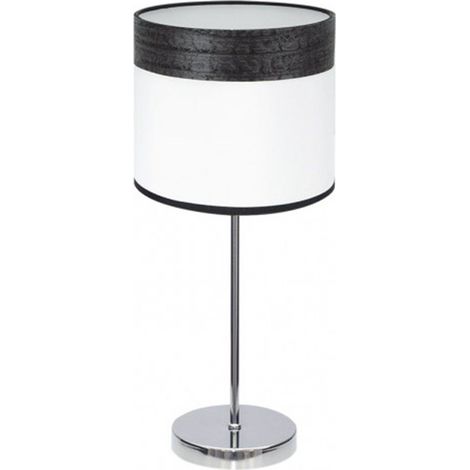 Cloe Tischlampe 1xe14 Chrom/weiß-schwarzes Holz 42X18X18 CM